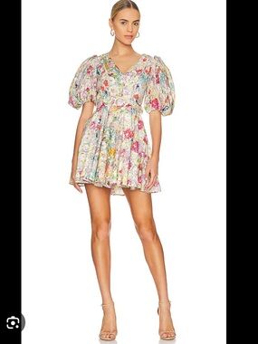 Zimmermann clover panelled mini dress New! size 4 including the belt